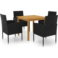vidaXL Juego de mesa y sillas de jardín de 5 piezas, color