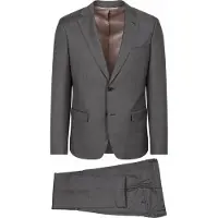 Suitable Traje Sharkskin de lana taupe Taupe Marrón talla