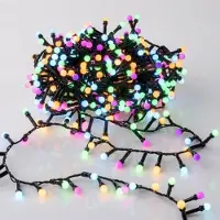 Spetebo Cadena de luces LED de 10 metros para uso en interiores y exteriores, con 500 mini luces en forma de esfera, con temporizador, de color variado (multicolor). Funciona con batería y tiene 8 funciones