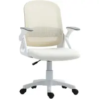 StarTech.com Silla de oficina ergonómica - Silla de trabajo giratoria - Reposabrazos plegables - Regulable en altura - Con ruedas - Fabricada en malla - Color blanco