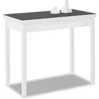 OEM Mesa plegable con tablero de vidrio, color grafito, 90 x 100 cm