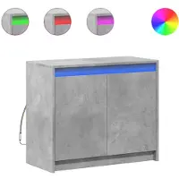 vidaXL - Mueble aparador LED, color gris cemento, 72x34x61 cm, material de madera