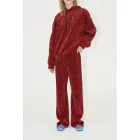 Stine Goya Oversize Hoodie Bordeaux Talla: XXS | Sudaderas con Capucha Outlet | Mujer