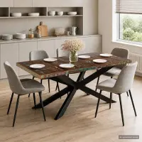 Prolenta Maison Exclusive - Mesa de comedor, 180 x 90 x 76 cm, madera maciza reciclada