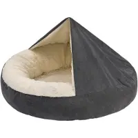 OEM Cama para perros y gatos con cubierta – Cojín térmico semi-cubierto – Adecuado para perros pequeños – Gris – 50x50 cm