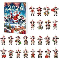 Merkloos Adorno navideño de cuenta regresiva en forma de calendario, con diseño bidimensional y hecho de acrílico