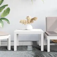 Merkloos Mesa de jardín Wit, fabricada con material de polipropileno duradero