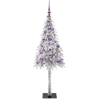 vidaXL , árbol de Navidad blanco, 150 cm, fabricado con polietileno y acero