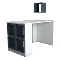 Skye Decor , Caja - Blanco, Azul, Escritorio, Blanco, 100% tablero de partículas melaminado, 120 x 65 x 75 cm