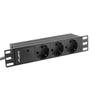 Lanberg Pdu-03f-0200-bk Regleta De Alimentación De Rack De 10´´ Con 3 Tomas Regleta De Alimentación De Rack Con 8 Tomas 2 M