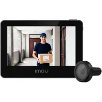 IMOU Cámara de puerta inteligente VD1 con pantalla de vigilancia de 4,3 pulgadas, resolución 3K 5MP Ultra HD, doble banda 2.4/5GHz, visión panorámica, color negro, marca