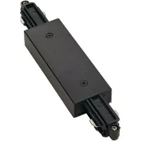 SLV Conector longitudinal para riel monofásico, negro