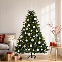 Syfax Árbol de Navidad artificial con bolas 120 cm 150 LED