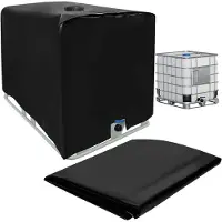 Merkloos Funda protectora para tanque de agua IBC de 1000 litros, 116 x 100 x 120 cm, color negro