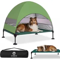 Merkloos SolidKeus: Cama elevada para perros con techo plegable, ideal para interiores y exteriores