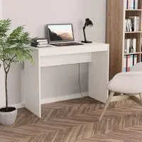 Merkloos Mesa de ordenador blanca para optimizar el espacio en el hogar y facilitar el trabajo