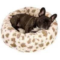 Merkloos Elzusha - Cama para perros en forma de rosquilla, ideal para mascotas pequeñas y medianas, cómoda y lavable, color crema (talla M)