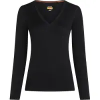 Icebreaker - Women's Merino 200 Oasis L/S V Neck - Ropa interior merino size XL, negro