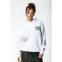 Colourful Rebel Star Logo Clean Hoodie Light Grey Melange Talla: XS | Sudaderas con Capucha Outlet | Mujer | Gris
