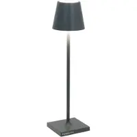 Zafferano Lámpara de mesa LED Poldina Micro, con batería, de 1,8W y 142 lúmenes, con protección IP65, en color gris