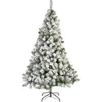 Kaemingk Árbol de Navidad artificial Imperial Pine, 210 x 137 cm, color verde con efecto de nieve