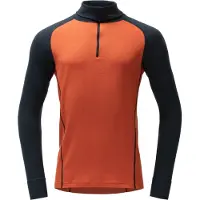 Devold of Norway - Ropa interior térmica - Duo Active Merino 205 Z.Neck M Brick de Lana - Talla L - Naranja