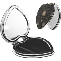 Merkloos Espejo de maquillaje plegable con forma de corazón