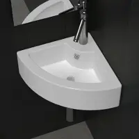Merkloos Lavabo de cerámica con desbordamiento para baño