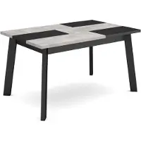 OEM Mesa de comedor de 140 x 90 cm, melamina, patas de madera, para 6 personas, color cemento