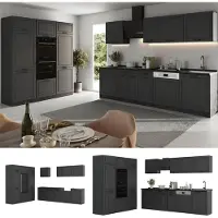 Vicco Mueble de cocina R-Line Antracita casa de campo/Antracita 180 cm encimera Antracita, Model 67766
