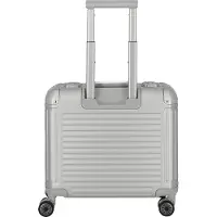 Travelite Trolley ejecutivo Next de 4 ruedas, de aluminio, 43 cm plateado