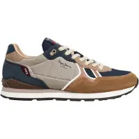 Pepe Jeans para hombre. PMS400048 Zapatillas Brit Boost marrón (44), Tela, Plano, Cordones, Casual, outlet 2026.