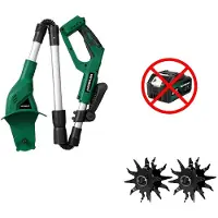 OEM Fresadora de jardín eléctrica, diseño plegable, funciona con batería. No incluye batería. Enchufe de 100V-240V, compatible con enchufes de la Unión Europea