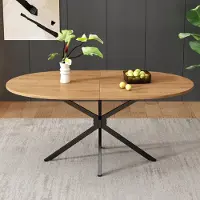 Merkloos Mesa ovalada de 80 x 120 cm con patas metálicas robustas