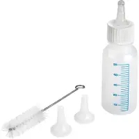 Kerbl Botella para alimentación Milky con 2 tetinas y cepillo de limpieza