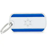 My Family Placa De Identificación Para Mascotas Con La Bandera De Israel