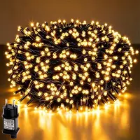 Dripio Guirnalda de luces LED, 20 metros, 200 LEDs, luz blanca cálida, 8 modos, temporizador, IP44