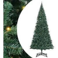 vidaXL Árbol de Navidad artificial preiluminado con juego de bolas, color verde