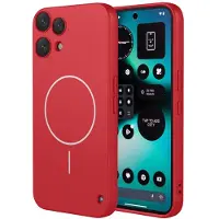 Lux-Case Funda magnética para Nothing Phone (3a) Lite 5G, funda trasera suave y flexible a prueba de caídas - Roja