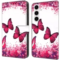 Lux-Case Funda tipo flip Wonderland Samsung Galaxy S25 FE - Mariposa Roja