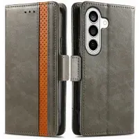 Lux-Case CASENEO Fundas para Samsung Galaxy S26+: funda con soporte de cuero vegano y bloqueador RFID - Gris