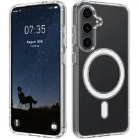 Lux-Case Funda magnética transparente para Samsung Galaxy A57 5G: flexible + cubierta trasera de acrílico - Transparente