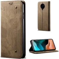 Lux-Case Funda Flip Jeans Xiaomi Redmi K30 Pro / Poco F2 Pro - Caqui