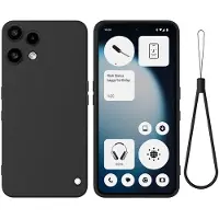 Lux-Case Funda de silicona líquida mate Nothing Phone (3a) Lite - Negro