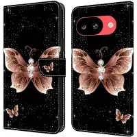 Lux-Case Funda tipo flip Wonderland Google Pixel 10a - Mariposa Rosa Diamante