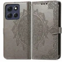 Lux-Case Funda de cuero Mandala Motorola Moto G67 Power - Gris