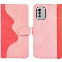 Lux-Case Funda abatible de piel bicolor para Nokia G60 - Rosa
