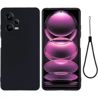 Lux-Case Funda de silicona líquida mate para Xiaomi Redmi Note 12 Pro - Negro