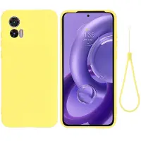 Lux-Case Funda de silicona líquida mate para Motorola Edge 30 Neo - Amarillo