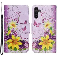 Lux-Case Funda abatible Wonderland Samsung Galaxy A24 4G - Flores Amarillas / Mariposas
